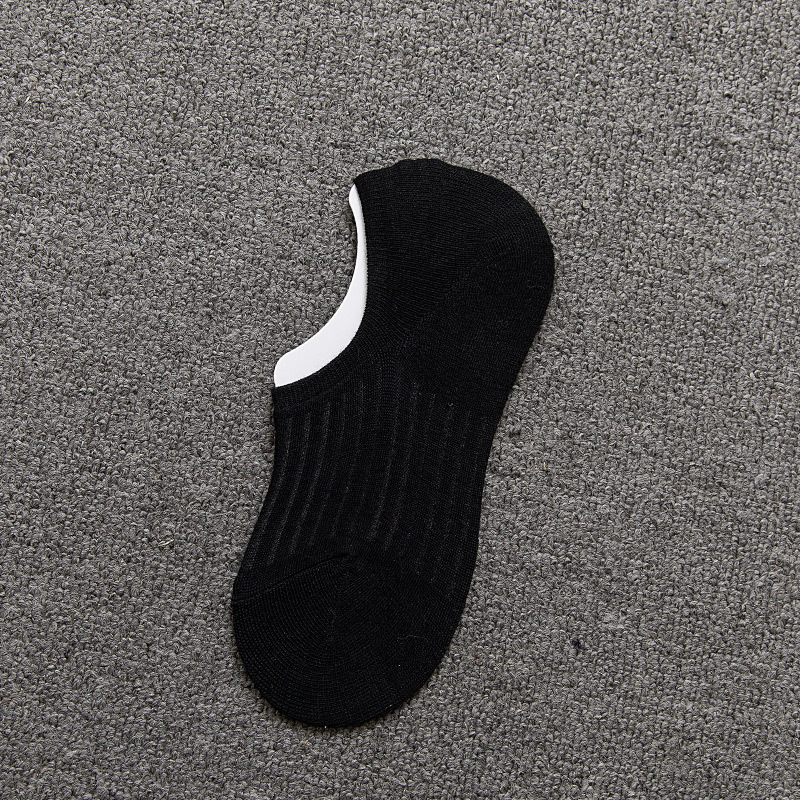 Black And White With A Solid Color Female Spring And Summer Thin Section Invisible Socks Shallow Mouth Thin Cotton Socks To Help Low Lattice Mesh Socks